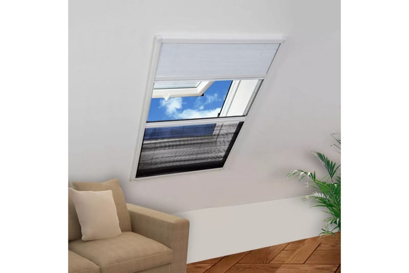 plisseret insektnet til vinduer aluminium 80x100 cm - Hvid - Friluftsudstyr - Myggenet - Myggebeskyttelse