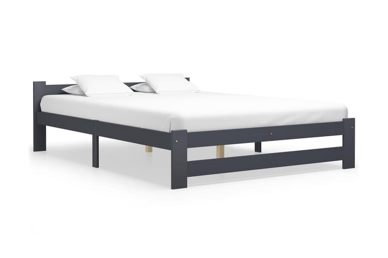 Sengestel 120x200 cm massivt Fyrretræ Mørkegrå - Grå - Sengeramme & sengestel