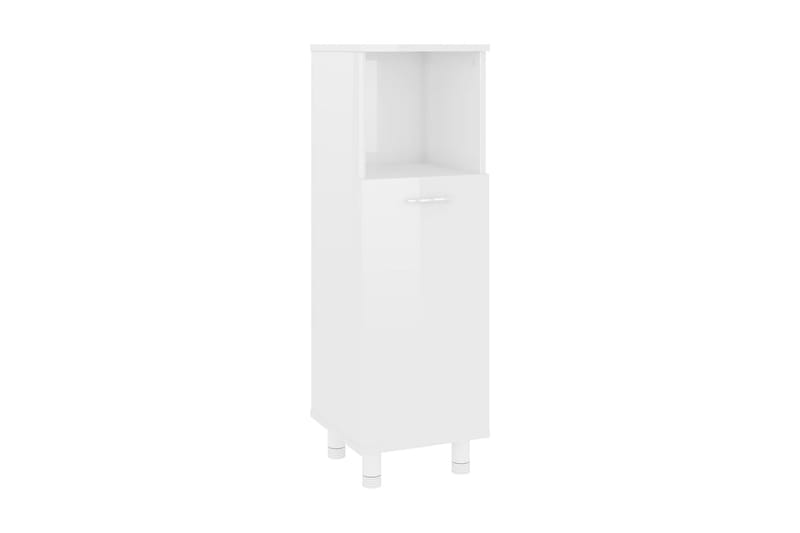 badeværelsesskab 30x30x95 cm spånplade hvid højglans - Hvid - Badeværelse - Badeværelsesmøbler - Vægskabe & højskabe