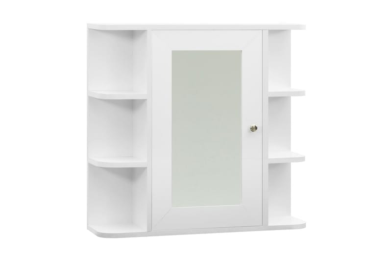 badeværelsesskab med spejl 66x17x63 cm MDF hvid - Hvid - Badeværelse - Badeværelsesmøbler - Badeværelsesskab