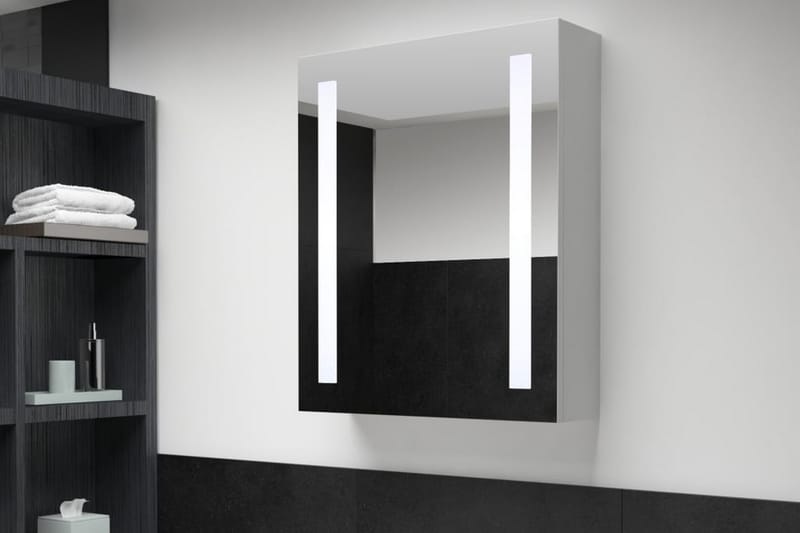 Badeværelsesskab med spejl LED 50 x 13 x 70 cm - Fliser & klinker - Fliser - Mønstret fliser