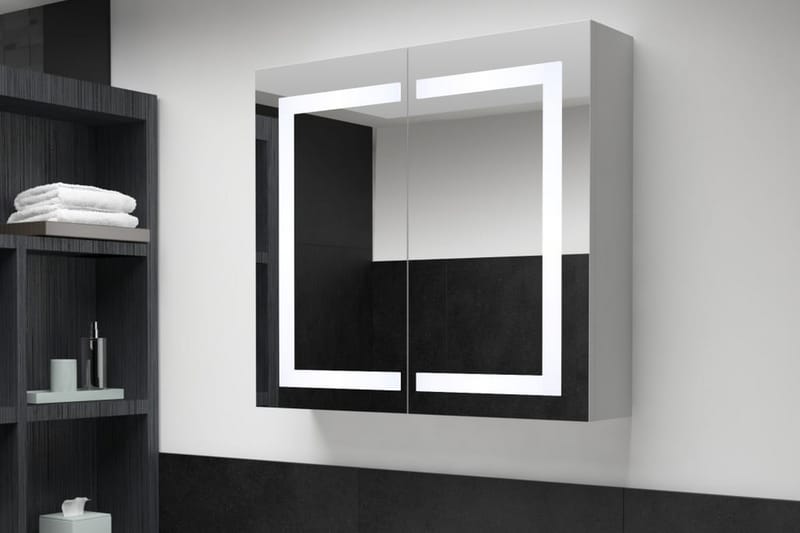 Badeværelsesskab med spejl LED 80 x 12,2 x 68 cm - Badeværelse - Badeværelsesmøbler - Badeværelsesskab
