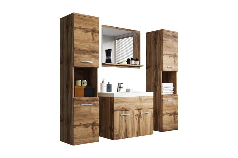 Badeværelsessæt Delorimier XL - Natur - Badeværelse - Badeværelsesmøbler - Komplette møbelpakker