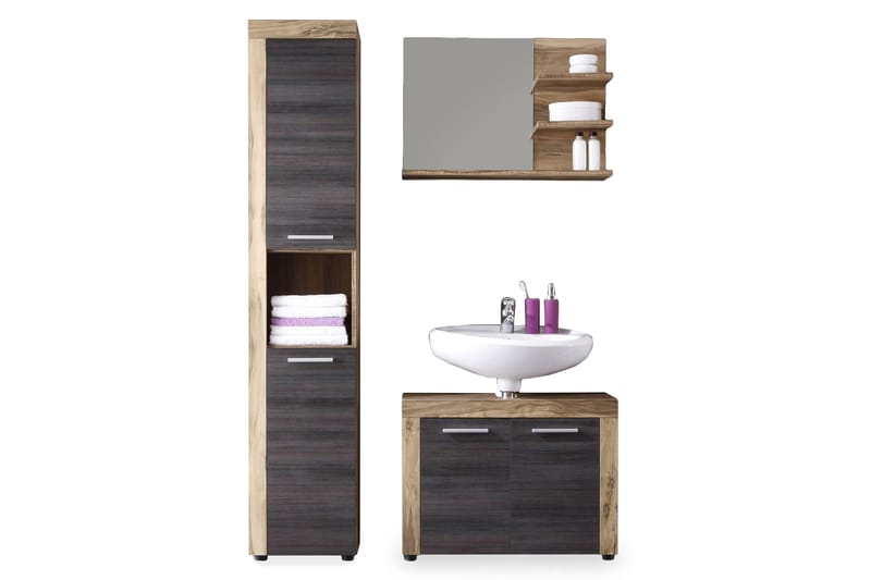 Cornell Møbelpakke XL 3 Dele - Valnød/Touchwood - Badeværelse - Badeværelsesmøbler - Komplette møbelpakker