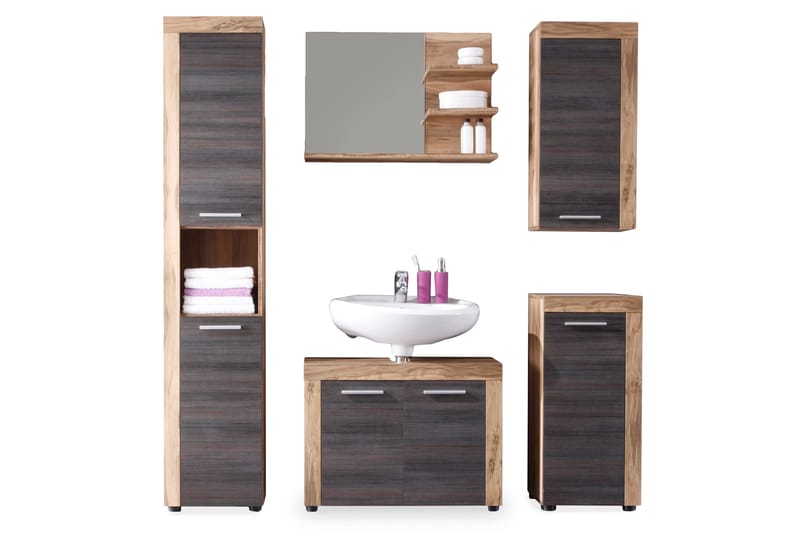 Cornell Møbelpakke XXL 5 Dele - Valnød/Touchwood - Badeværelse - Badeværelsesmøbler - Komplette møbelpakker