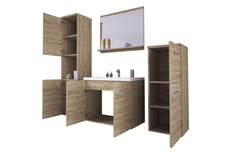 Malo Badeværelsessæt - Sort - Badeværelse - Badeværelsesmøbler - Komplette møbelpakker