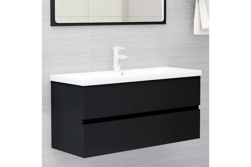 vaskeskab 100x38,5x45 cm spånplade sort - Sort - Badeværelse - Badeværelsesmøbler - Underskabe