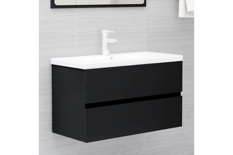 vaskeskab 80x38,5x45 cm spånplade sort - Sort - Badeværelse - Badeværelsesmøbler - Underskabe