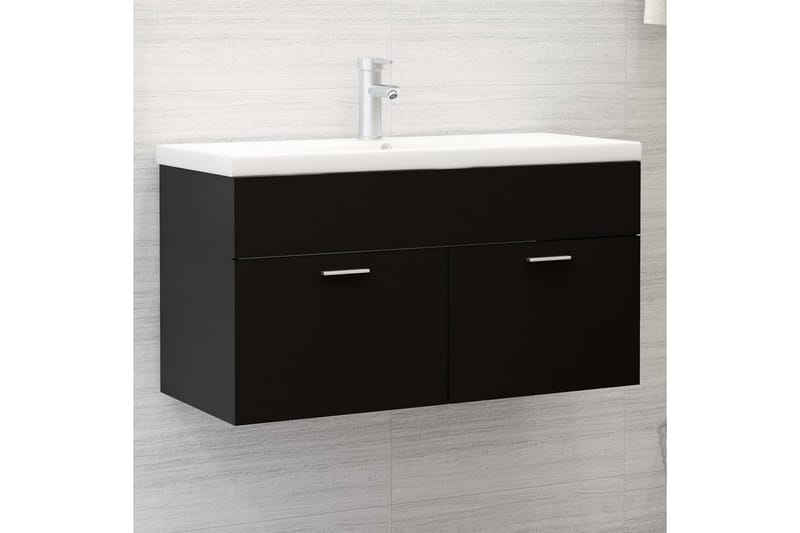 vaskeskab 90x38,5x46 cm spånplade sort - Sort - Badeværelse - Badeværelsesmøbler - Underskabe