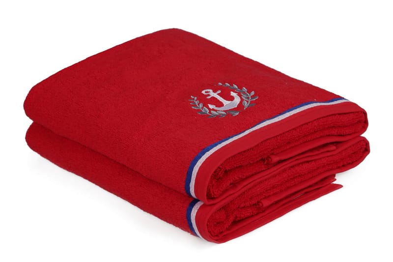 Ashburton Badehåndklæde 2-pak - Rød - Badeværelse - Badetekstiler - Badehåndklæder