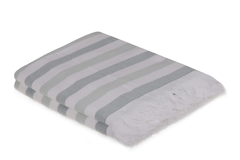 Ashburton Strandhåndklæde 2-pak - Grøn/Hvid - Badeværelse - Badetekstiler - Badehåndklæder