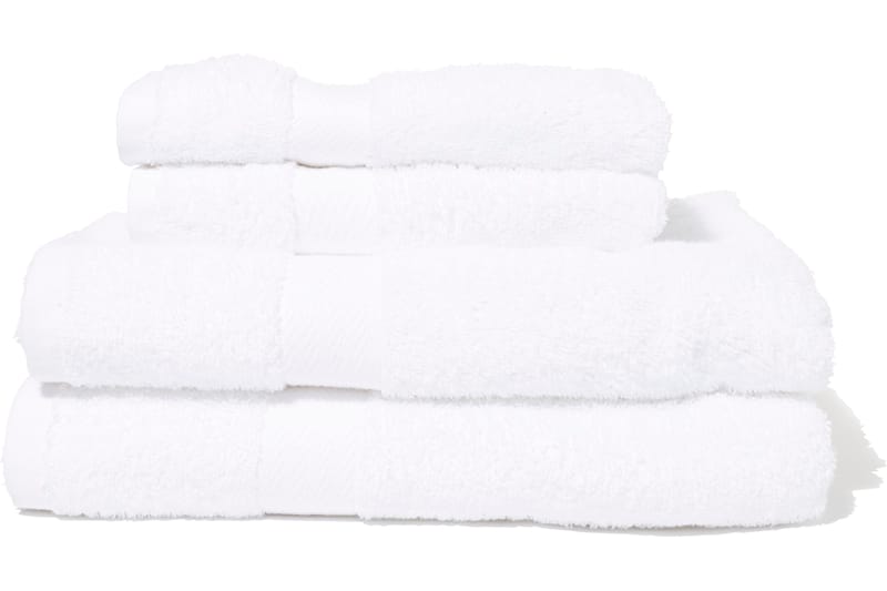 Queen Anne Frotté Håndklæder - 2stk 70x50cm og 2stk 150x90cm Hvid - Badeværelse - Badetekstiler - Badehåndklæder