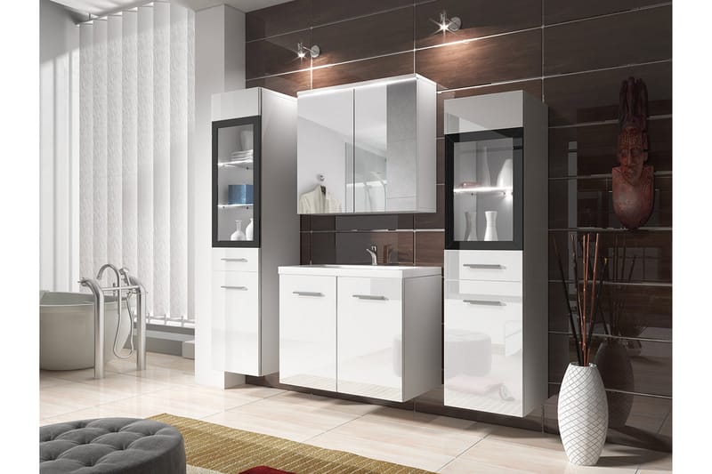 Udine badeværelsesæt - Hvid - Badeværelse - Badeværelsesmøbler - Komplette møbelpakker