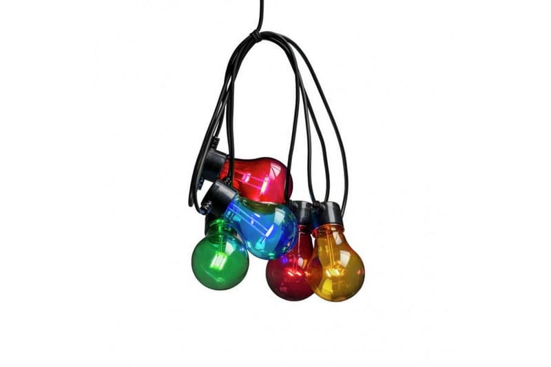 Kæde E27 5 farve LED 4xAA Sort - Kunstsmede - Belysning - Julebelysning - Øvrig julebelysning
