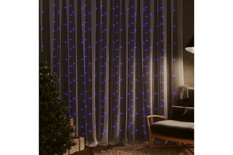 LED-lysgardin 3x3 m 300 LED'er 8 funktioner blå - Grå - Belysning - Julebelysning - Øvrig julebelysning