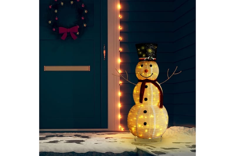 dekorativ julesnemand med LED-lys luksuriøst stof 120 cm - Belysning - Julebelysning - Julelys udendørs