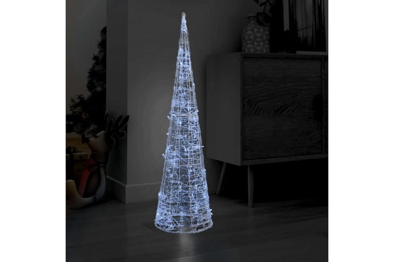 dekorativ LED-lyskegle 120 cm akryl koldt hvidt lys