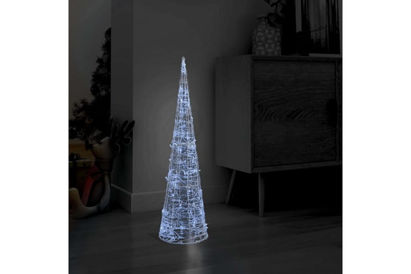 Støv fup stribet dekorativ LED-lyskegle 90 cm akryl koldt hvidt lys - Hvid | Trademax.dk