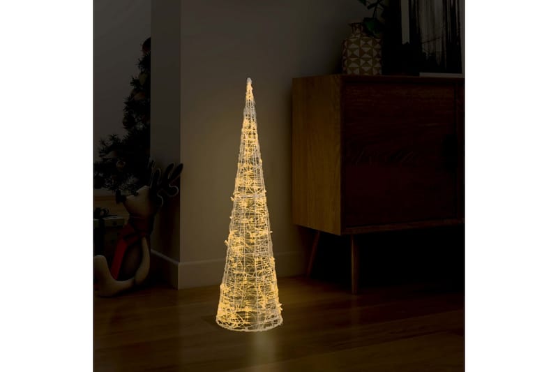 dekorativ LED-lyskegle 90 cm akryl varmt hvidt lys - Hvid - Belysning - Julebelysning - Julebelysning udendørs