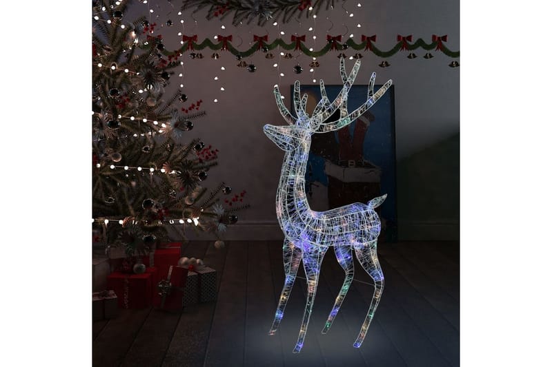 julerensdyr med 250 LED-lys 180 cm akryl farverigt lys - Belysning - Julebelysning - Julebelysning udendørs
