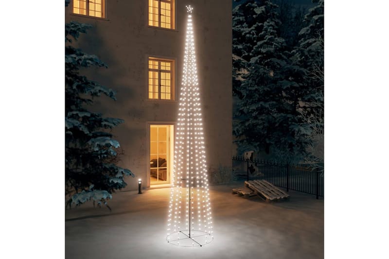 kegleformet juletræ 160x500 cm 752 LED'er koldt hvidt lys - Hvid - Belysning - Julebelysning - Julebelysning udendørs
