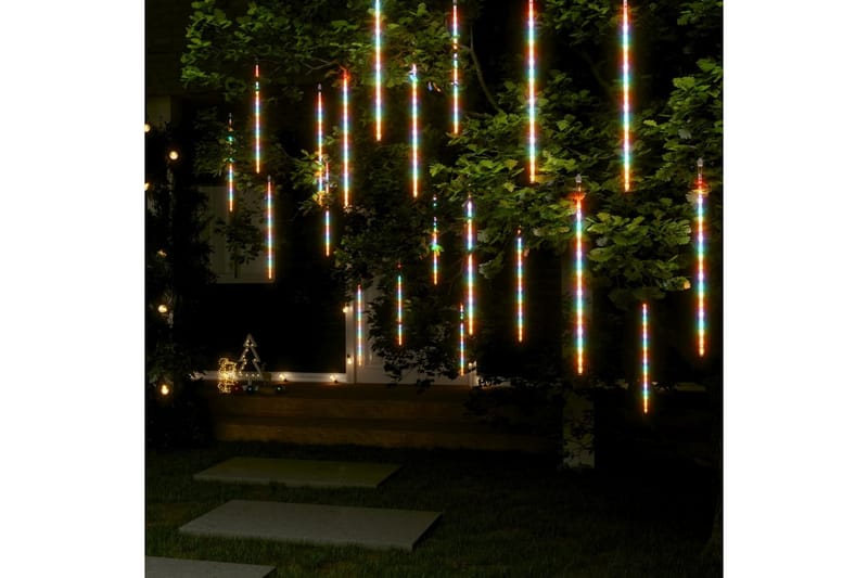 lyskæde meteorregn 20 stk. 50 cm 720 LED'er farverigt lys - Flerfarvet - Belysning - Julebelysning - Julelys udendørs