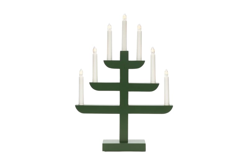 Ellysestage 7 lys træ grøn - Kunstsmede - Belysning - Julebelysning - Adventsstage
