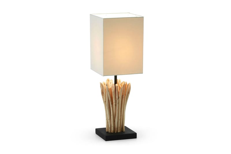 Poob Bordlampe 15/15 cm - Natur/Hvid - Belysning - Lamper - Bordlampe