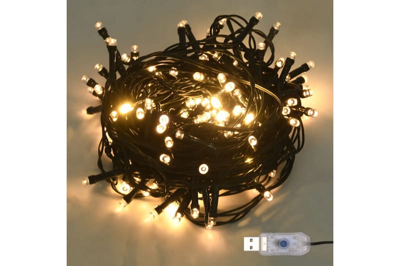 LED-lyskæde 15 m PVC varmt hvidt lys - Belysning - Lamper - Børnelampe - Dekorationsbelysning børn - Lyskæde børn