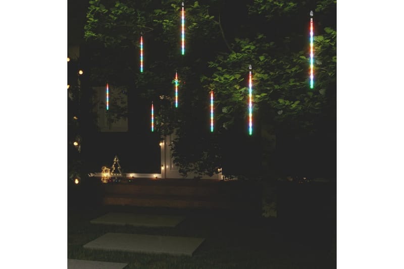lyskæde meteorregn 8 stk. 30 cm 192 LED'er farverigt lys - Flerfarvet - Belysning - Lamper & indendørsbelysning - Dekorativ belysning