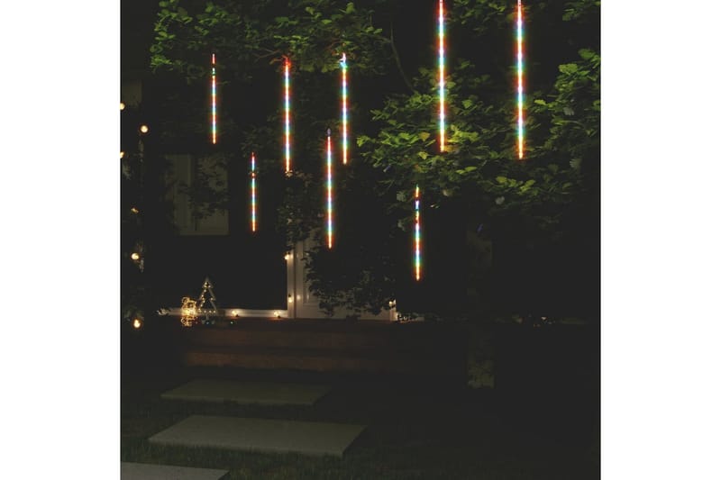 lyskæde meteorregn 8 stk. 50 cm 288 LED'er farverigt lys - Flerfarvet - Belysning - Lamper & indendørsbelysning - Møbelbelysning & integreret belysning - Bogreolsbelysning