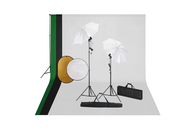fotostudieudstyr med lamper, baggrund og reflektor - Belysning - Lamper - Fotobelysning & studiebelysning