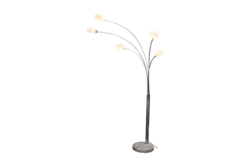 Five Fingers 208 cm hvid metal, marmor - Hvid | Sølv - Belysning - Lamper & indendørsbelysning - Gulvlampe & standerlampe
