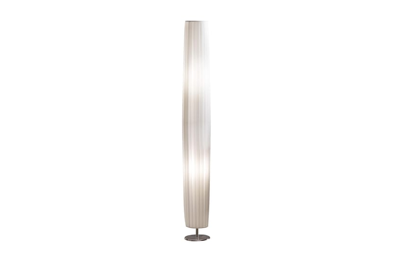Gulvlampe 120 cm rund hvid, krom, latex - Hvid - Belysning - Lamper & indendørsbelysning - Gulvlampe & standerlampe