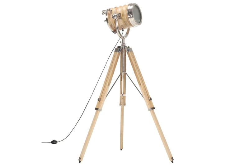 Gulvlampe Med Trefod 131 cm Massivt Mangotræ - Belysning - Lamper - Gulvlampe & standerlampe