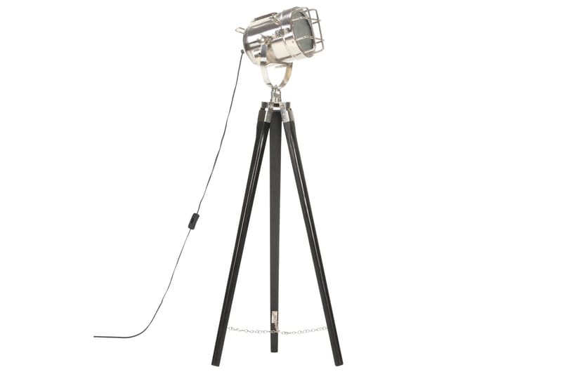 Gulvlampe Med Trefod 97 cm Massivt Mangotræ Sort - Belysning - Lamper & indendørsbelysning - Gulvlampe & standerlampe