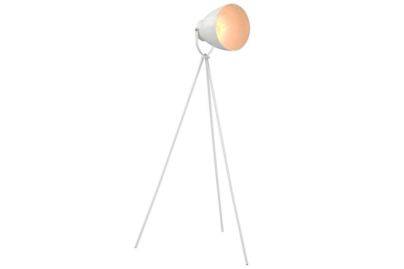 Gulvlampe Med Trefod E27 Metal Hvid - Hvid - Belysning - Lamper & indendørsbelysning - Gulvlampe & standerlampe