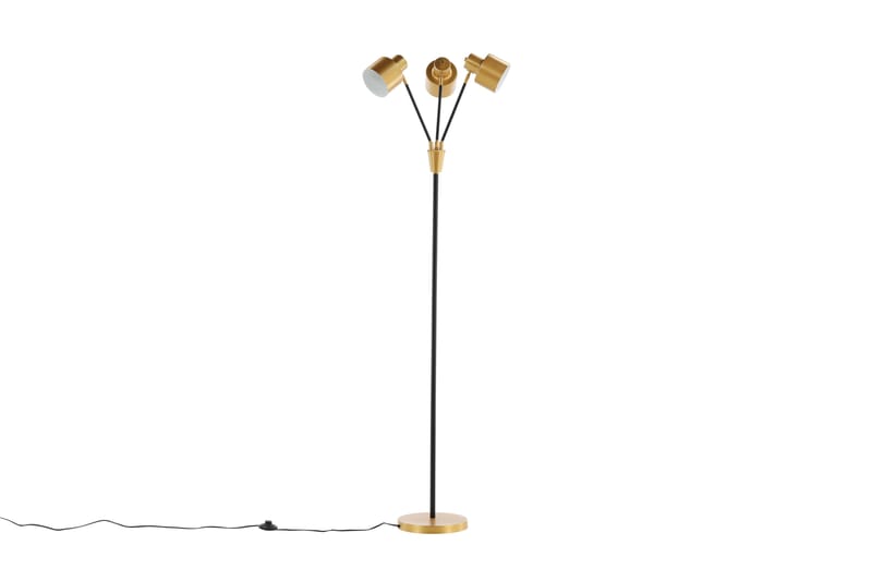 Nyager Gulvlampe 3 Lamper 33 cm Sort/Messing - Belysning - Lamper & indendørsbelysning - Gulvlampe & standerlampe - Trearmet gulvlampe