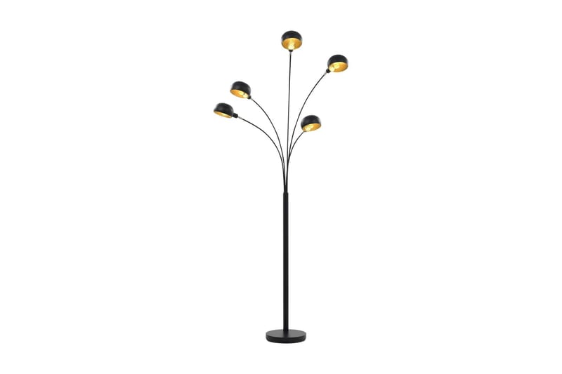 standerlampe 200 cm 5 x E14 sort og guld - Belysning - Lamper - Gulvlampe & standerlampe - Femarmet gulvlampe