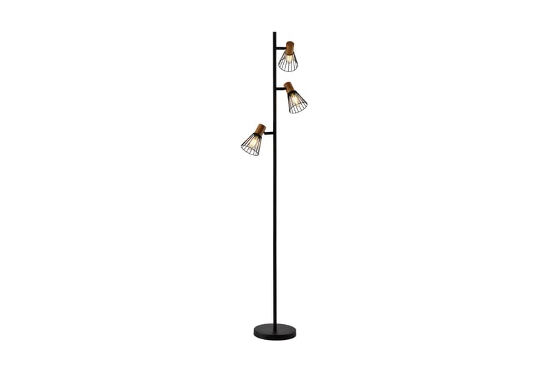Wellca Gulvlampe Dimmer LED Lille - Sort - Belysning - Lamper & indendørsbelysning - Gulvlampe & standerlampe - Trearmet gulvlampe