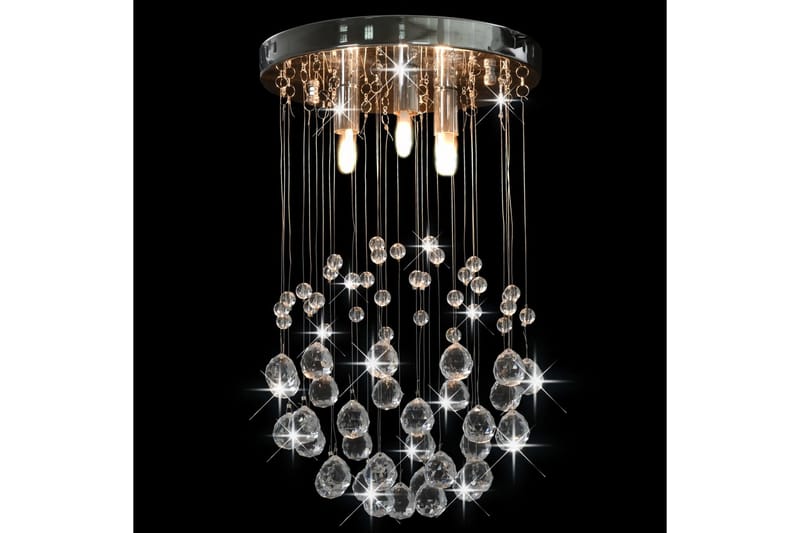 Loftlampe m Krystalperler Kugleformet 3 X G9-Pærer - Sølv - Belysning - Lamper & indendørsbelysning - Soveværelse lampe