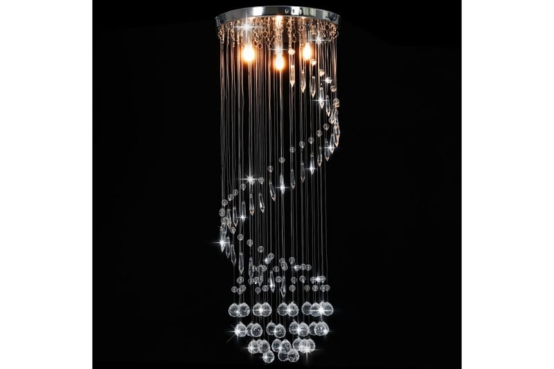 Loftlampe Med Krystalperler Spiralform G9 Sølvfarvet - Sølv - Belysning - Lamper - Loftlampe - Lysekroner