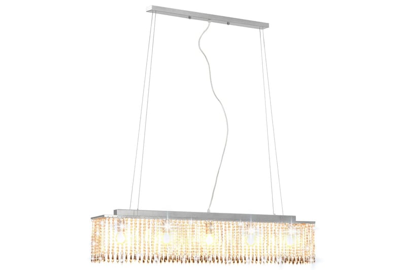 Loftslampe Med Krystalperler 104 Cm E14 Sølvfarvet - Sølv - Belysning - Lamper & indendørsbelysning - Soveværelse lampe