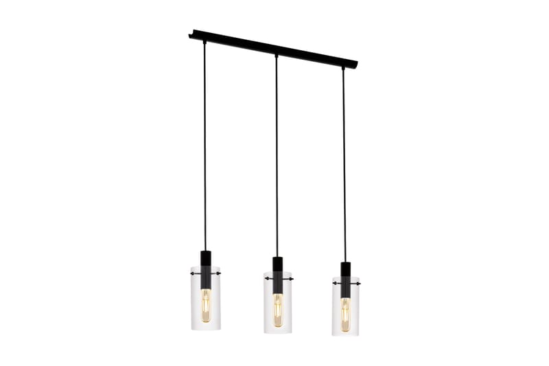 Eglo Montefino Loftlampe 730 cm - Sort|Klar|Glas - Belysning - Lamper - Vindueslampe
