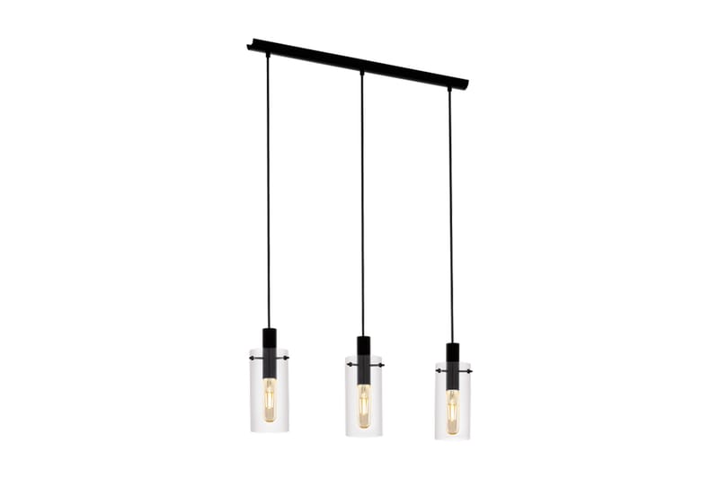 Eglo Montefino Loftlampe 730 cm - Sort|Klar|Glas - Belysning - Lamper & indendørsbelysning - Loftlampe - Pendellamper & hængelamper