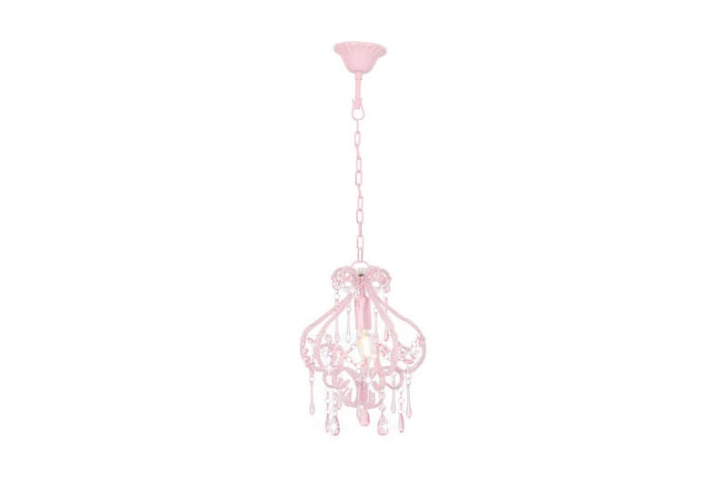 Loftlampe Med Perler Rund E14 Pink - Lyserød - Belysning - Lamper - Vindueslampe