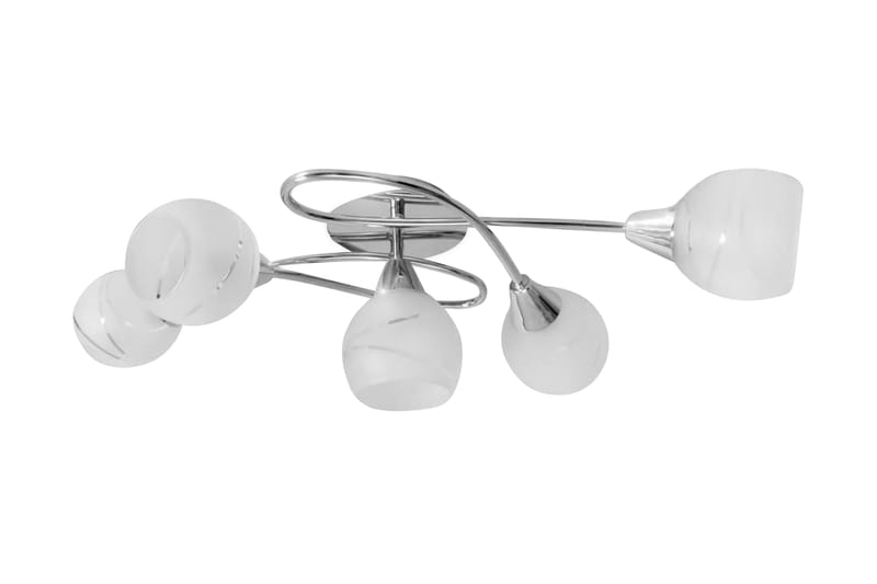 Loft Lampe Med Glasskærme I 5 E14 Pærer - Hvid - Belysning - Lamper - Loftlampe - Plafond