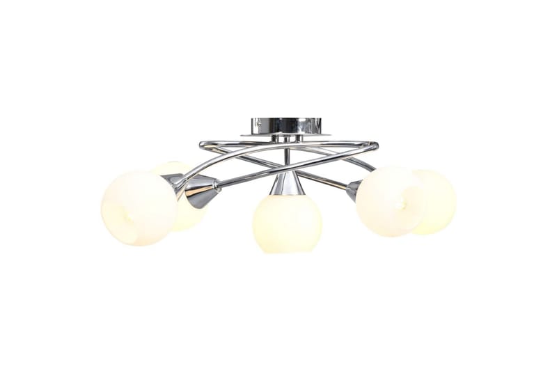 Loftlampe Med Keramiske Lampeskærme Til 5 E14-Pærer Hvid - Belysning - Lamper & indendørsbelysning - Loftlampe - Plafond