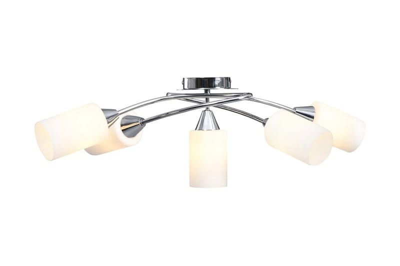 Loftlampe Med Keramiske Lampeskærme Til 5 E14-Pærer Hvid - Belysning - Lamper & indendørsbelysning - Loftlampe - Plafond