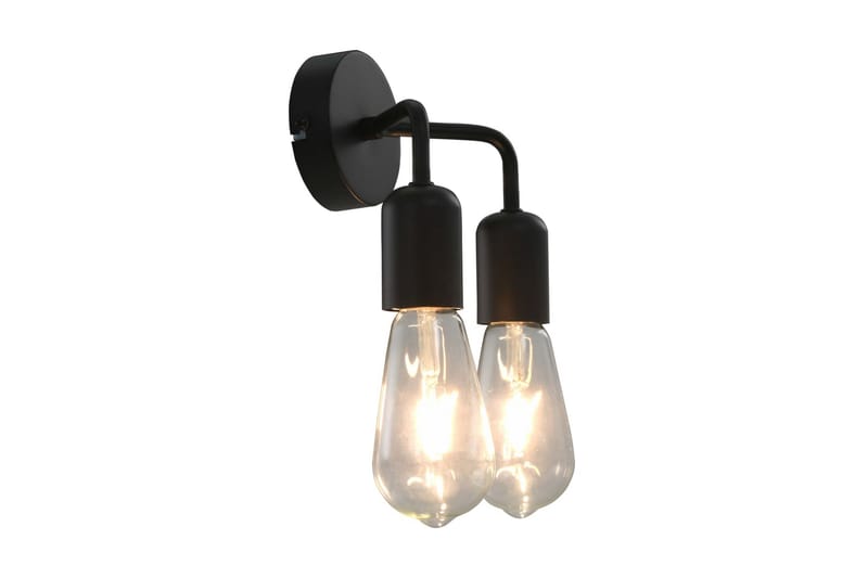Væglampe Med Glødepærer 2 W E27 Sort - Sort - Belysning - Lamper - Væglampe